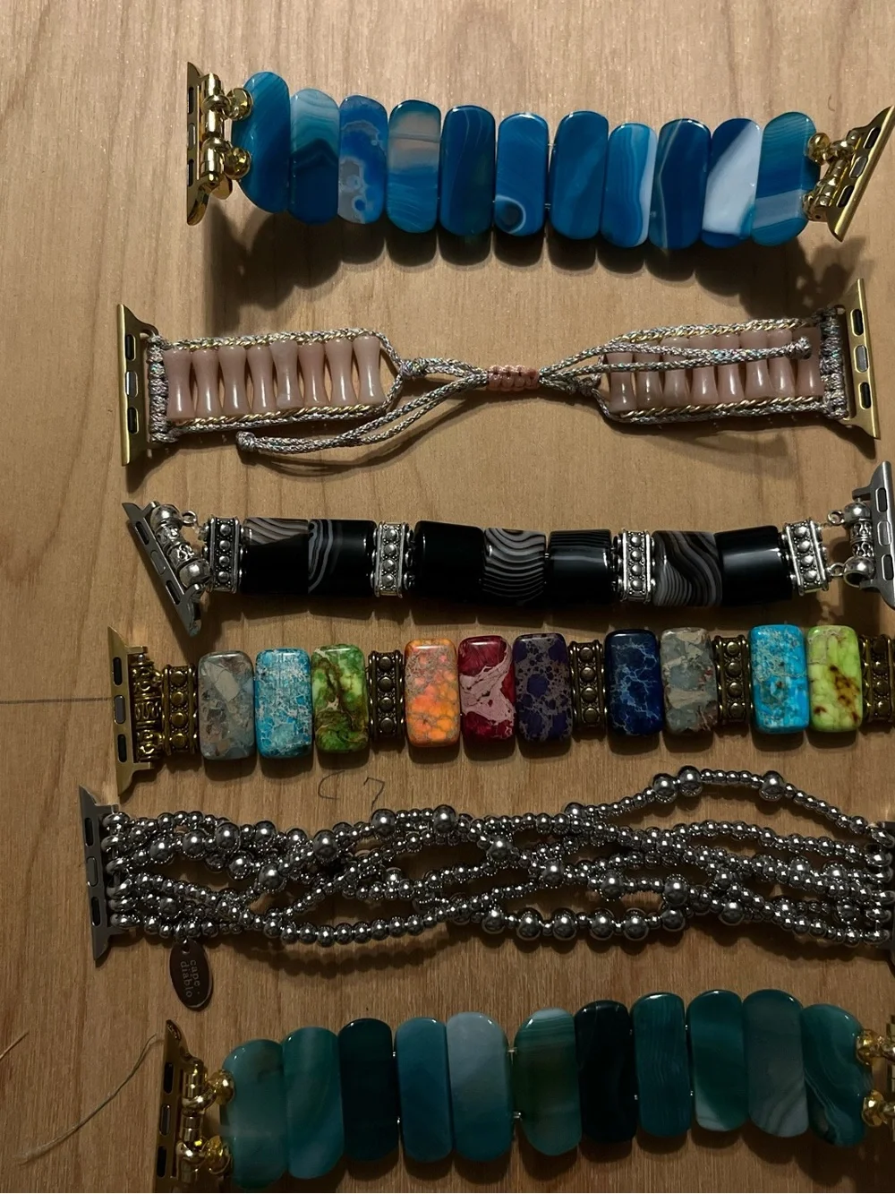 Bundle of 6 Boho Stone Apple Watch Bands - Includes 3 Cape Diablo